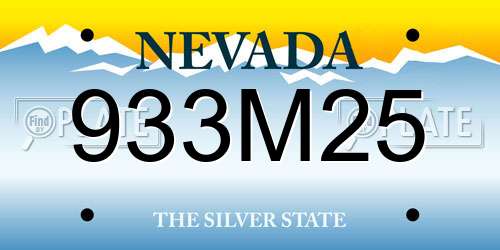 933M25 Nevada License Plate