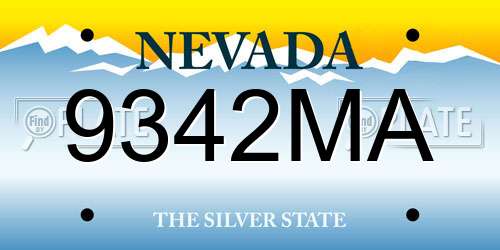 9342MA Nevada License Plate