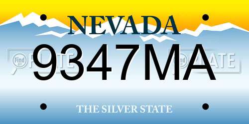 9347MA Nevada License Plate