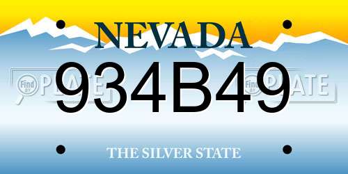 934B49 Nevada License Plate