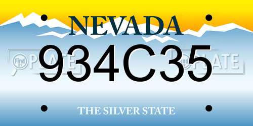 934C35 Nevada License Plate
