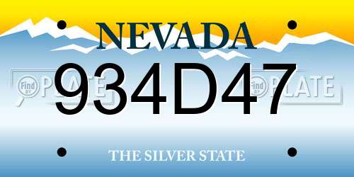 934D47 Nevada License Plate