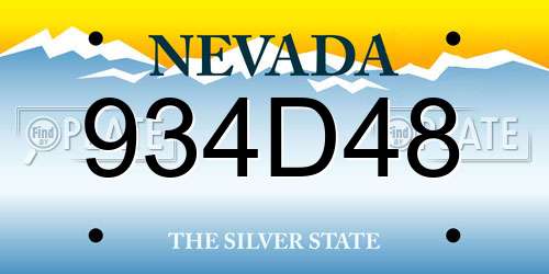 934D48 Nevada License Plate