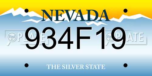 934F19 Nevada License Plate