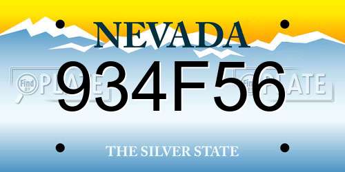 934F56 Nevada License Plate