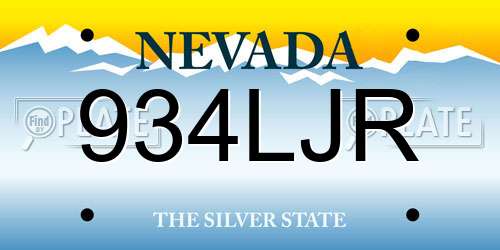 934LJR Nevada License Plate