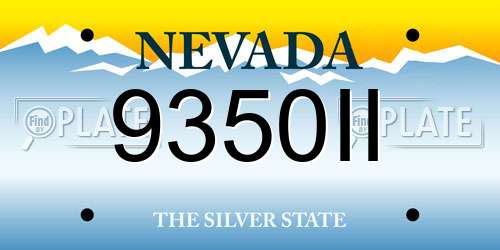 9350II Nevada License Plate