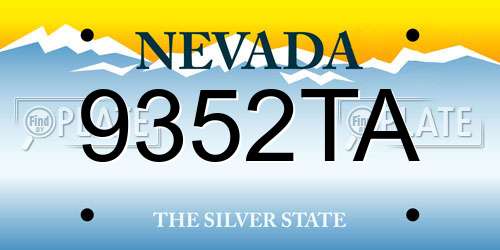 9352TA Nevada License Plate