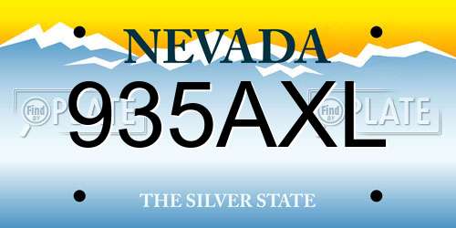 935AXL Nevada License Plate