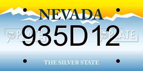 935D12 Nevada License Plate