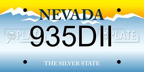 935DII Nevada License Plate