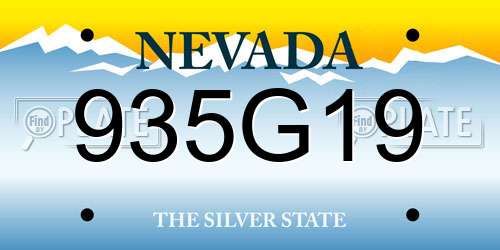 935G19 Nevada License Plate