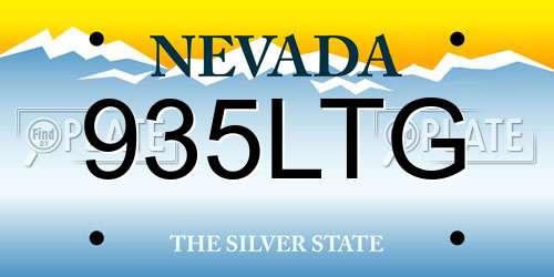 935LTG Nevada License Plate