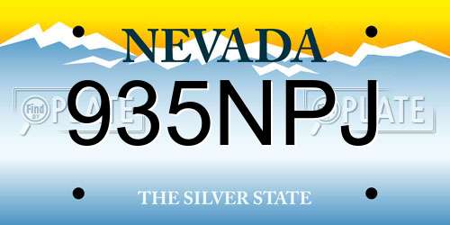 935NPJ Nevada License Plate