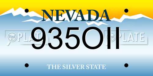 935OII Nevada License Plate