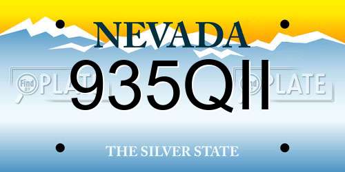 935QII Nevada License Plate