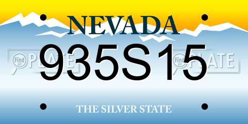 935S15 Nevada License Plate