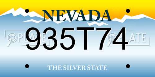 935T74 Nevada License Plate