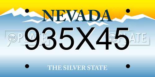 935X45 Nevada License Plate