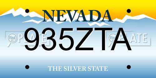 935ZTA Nevada License Plate