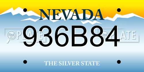 936B84 Nevada License Plate