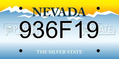 936F19 Nevada License Plate