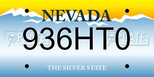 936HT0 Nevada License Plate
