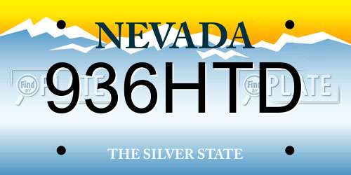936HTD Nevada License Plate