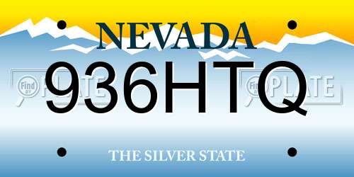936HTQ Nevada License Plate
