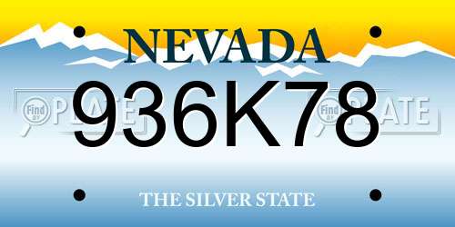 936K78 Nevada License Plate