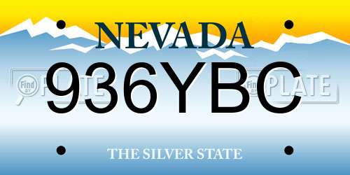 936YBC Nevada License Plate