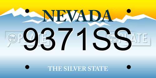 9371SS Nevada License Plate