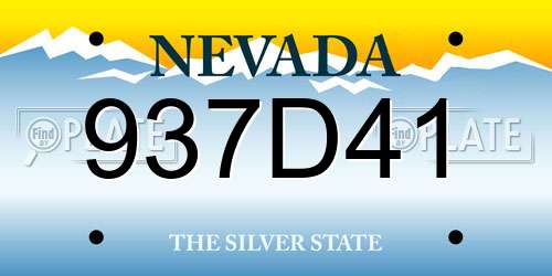937D41 Nevada License Plate