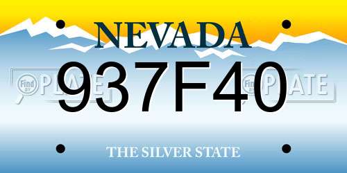 937F40 Nevada License Plate