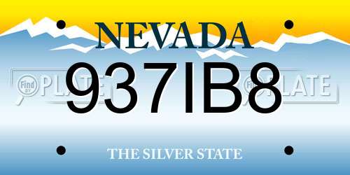 937IB8 Nevada License Plate