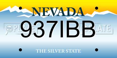 937IBB Nevada License Plate
