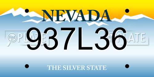 937L36 Nevada License Plate