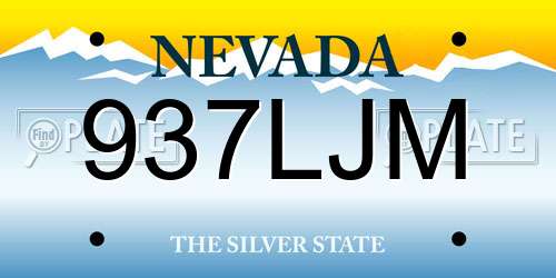 937LJM Nevada License Plate