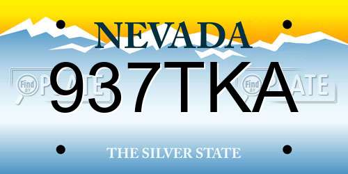 937TKA Nevada License Plate