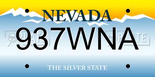 937WNA Nevada License Plate