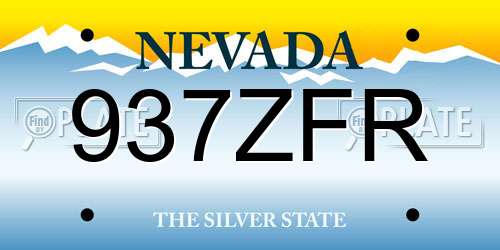 937ZFR Nevada License Plate