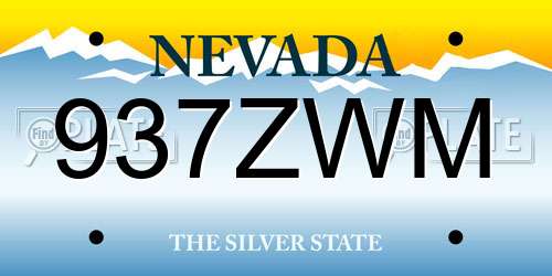 937ZWM Nevada License Plate