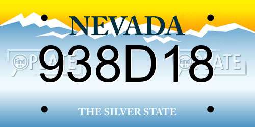 938D18 Nevada License Plate