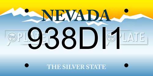 938DI1 Nevada License Plate