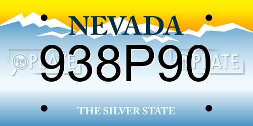 938P90 Nevada License Plate