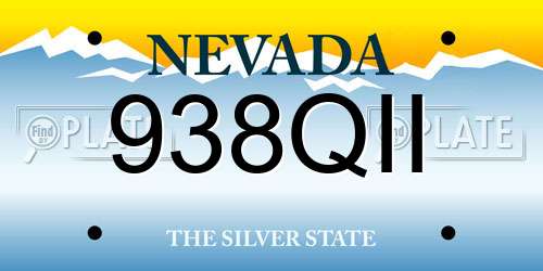 938QII Nevada License Plate