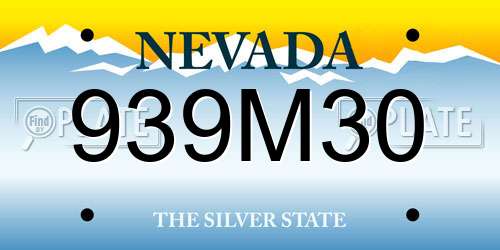 939M30 Nevada License Plate