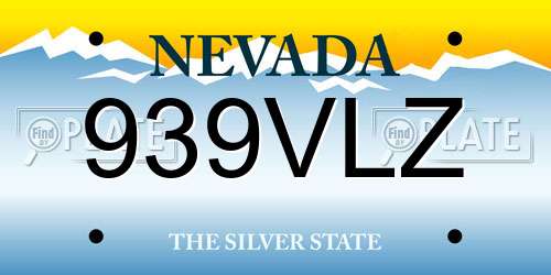 939VLZ Nevada License Plate