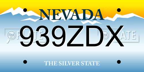 939ZDX Nevada License Plate