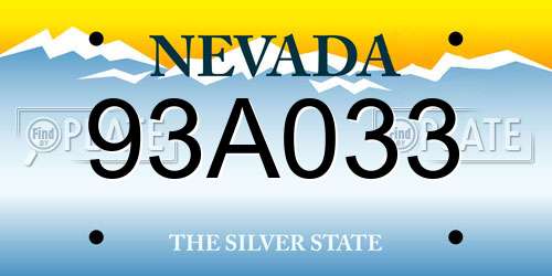 93A033 Nevada License Plate